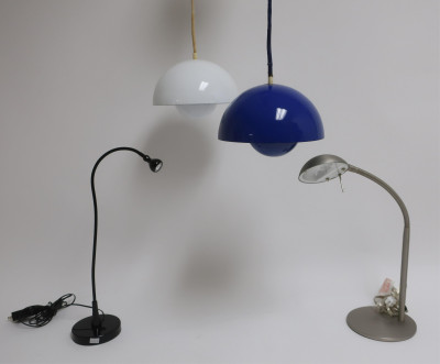 Image for Lot 4 Contemporary Ceiling Fixture & Lamps