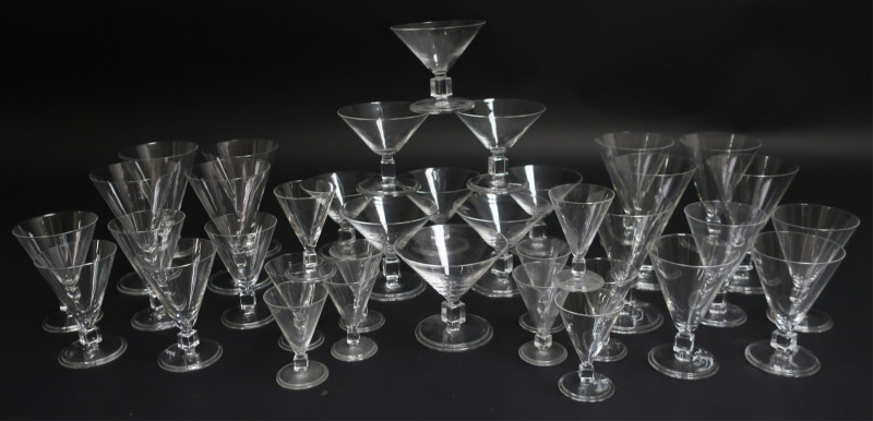 37 Pieces of Contemporary Clear Glass Stemware