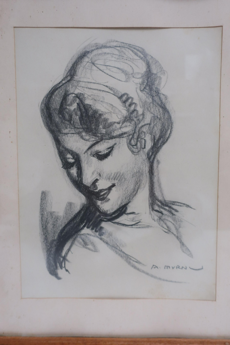 Ari Murnu, 1881-1971, 2 Drawings in Charcoal