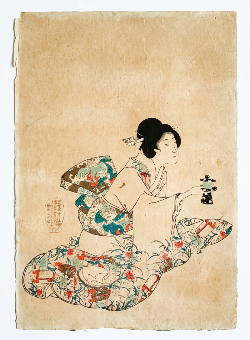 3 Japanese Woodblock Prints of Geishas
