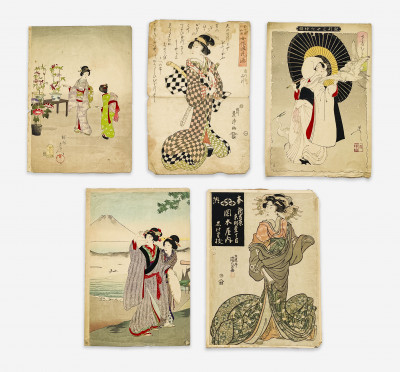 Image for Lot 5 Japanese Woodblock Prints of Various Beauties, including Yoshitoshi