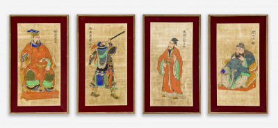 Image for Lot 4 Chinese Paintings, Ink on Silk