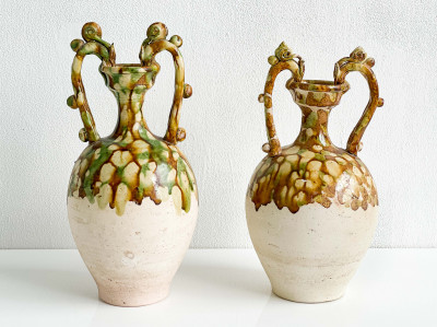 Image for Lot 2 Chinese Tang Style Sancai-Glazed Pottery Vases
