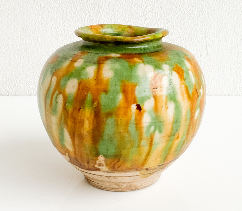 Chinese Sancai-Glazed Ceramic Jar