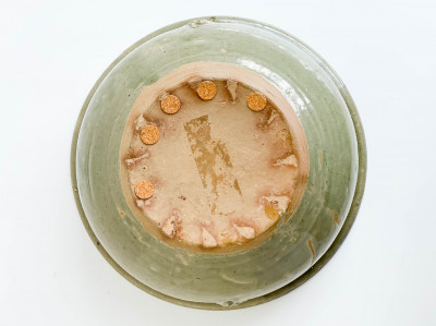 Chinese Yaozhou Style Celadon Glazed Ceramic Bowl