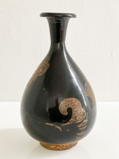 Image for Lot Chinese Henan Black and Russet Glazed Vase