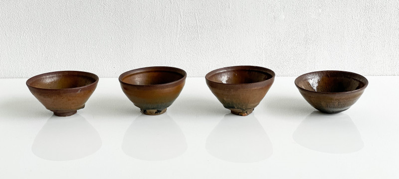 4 Chinese Jianyao Tea Bowls