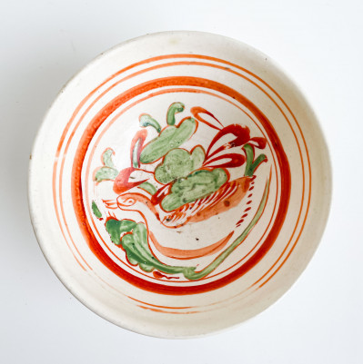 Image for Lot Chinese Cizhou Style Polychrome Painted Ceramic Bowl