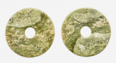 Image for Lot Two Chinese Hardstone Bi Discs