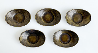 5 Nepalese Shallow Bronze Dishes