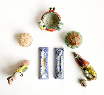 Mostly Chinese Ceramic Objects, 7 Pieces