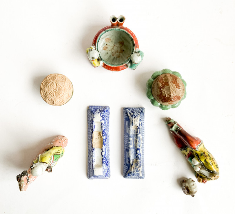 Mostly Chinese Ceramic Objects, 7 Pieces