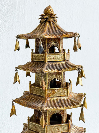 Chinese Gilt Metal Model of a Pagoda