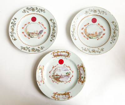 Image for Lot 3 Chinese Export Porcelain Dishes for the European Market