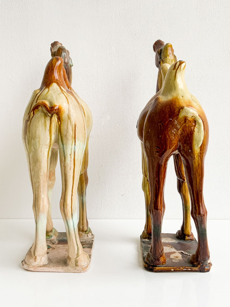 Pair of Chinese Sancai Glazed Bactrian Camels
