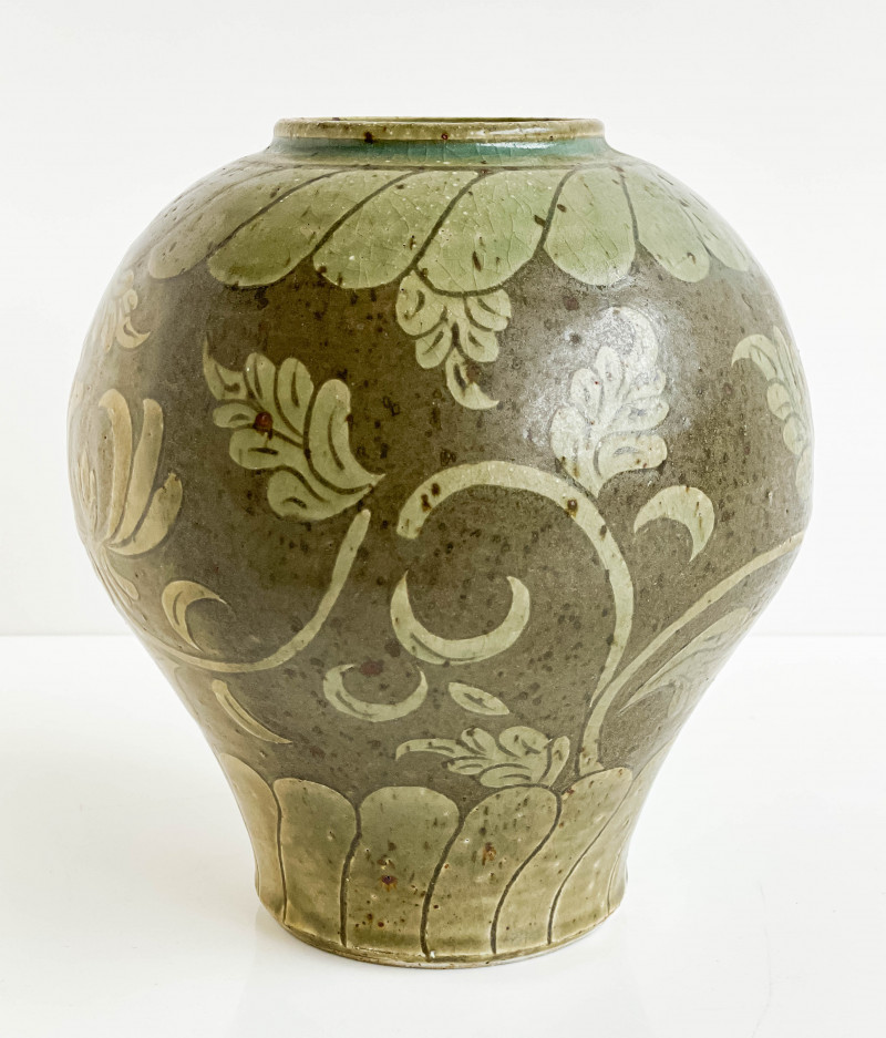 Chinese Stoneware Jar with Song Style Decoration
