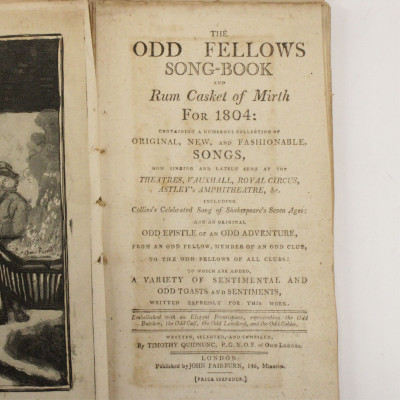 The Odd Fellows Song-Book and Rum Casket of Mirth