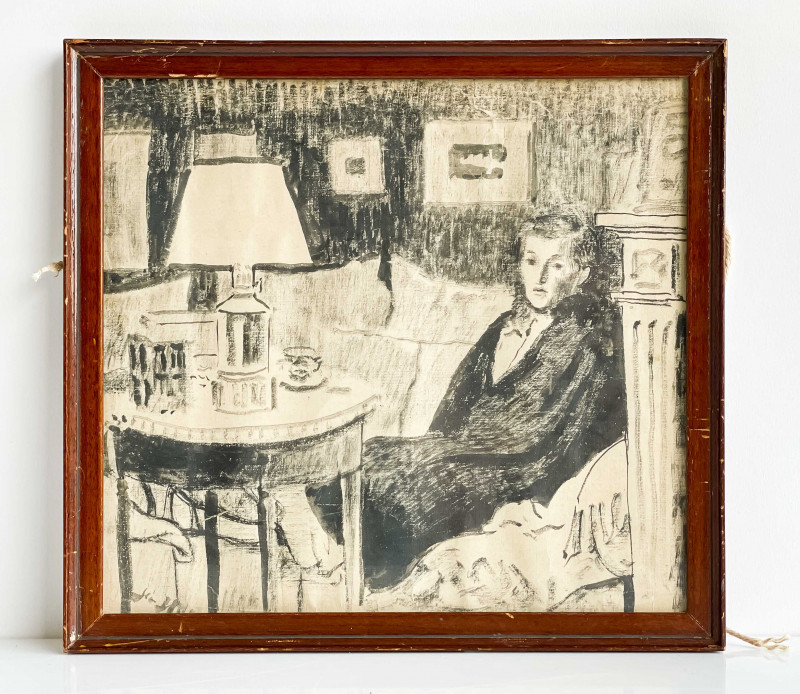 Jean Hugo - Sketch of Young Man in Salon