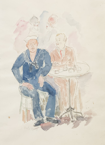 Image for Lot Julius Bloch - Sailor and Man at Table