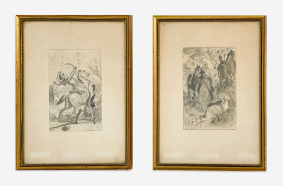 Image for Lot Anonymous - 2 Works on Paper (Battle Scenes)