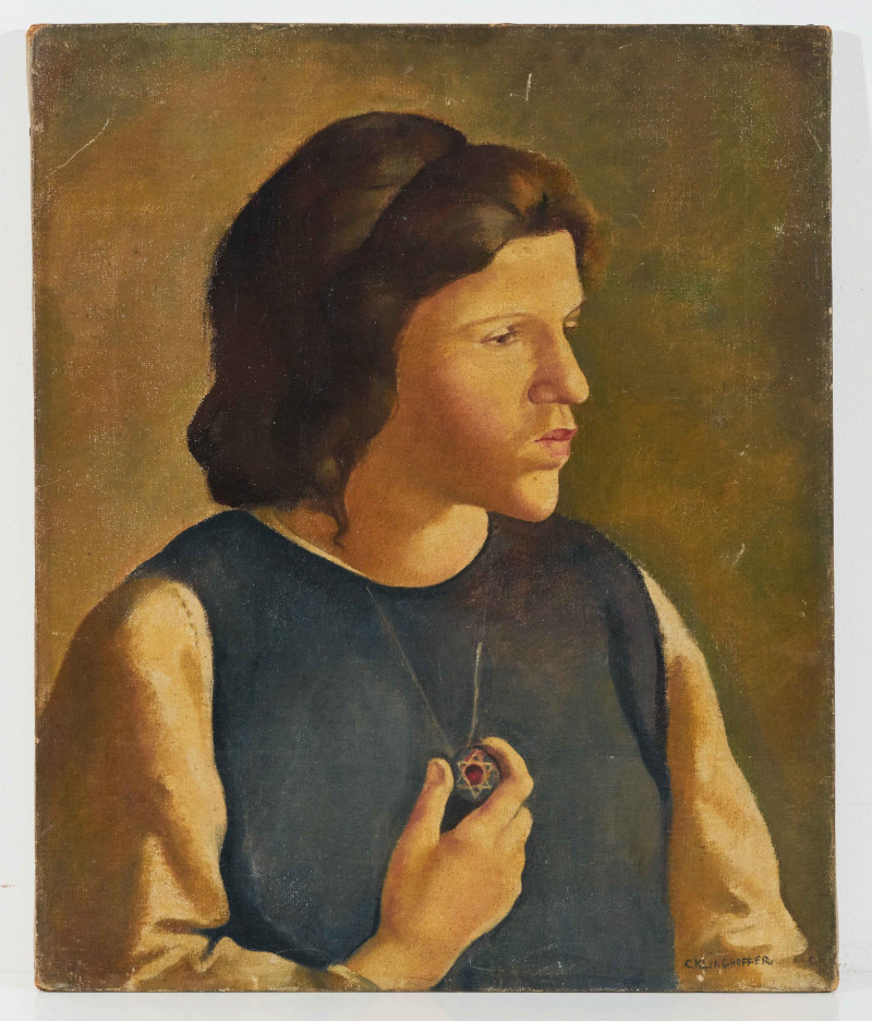 Clara Klinghoffer - Portrait of a Woman with Star of David Pendant