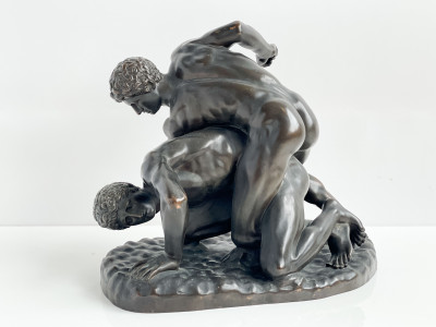 Italian Bronze Group of the Wrestlers, after the antique