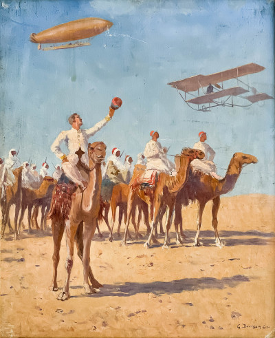 Image for Lot Gustave Bourgain - Untitled (Camels and Riders)