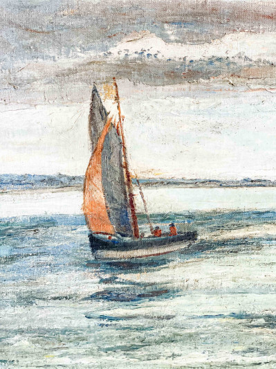 Palmer C. Hayden - Untitled (Ships by Harbor)