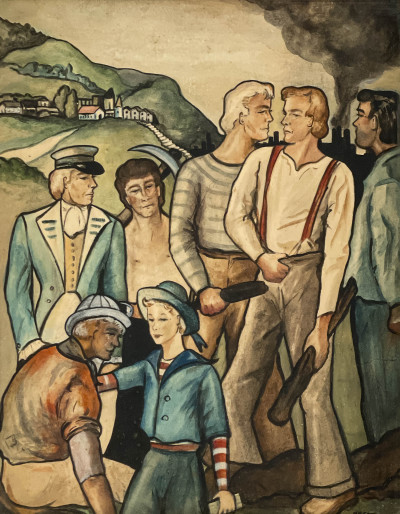 Image for Lot Unknown Artist - Gathered Figures