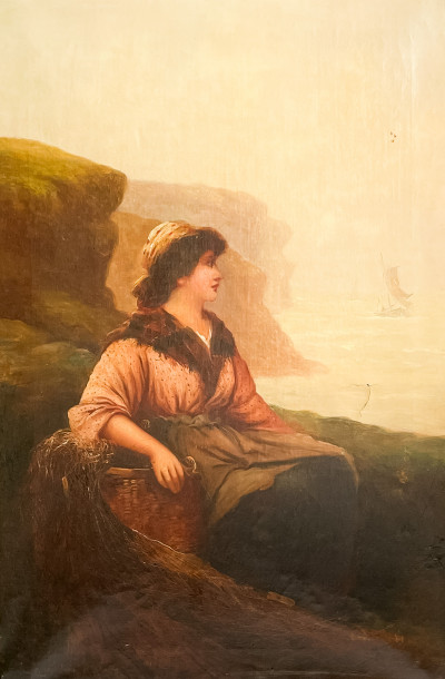 Image for Lot Continental School, Genre Scene, Portrait of a Fisherwoman