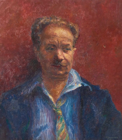 Image for Lot Clara Klinghoffer - Portrait of a Man (on Red)