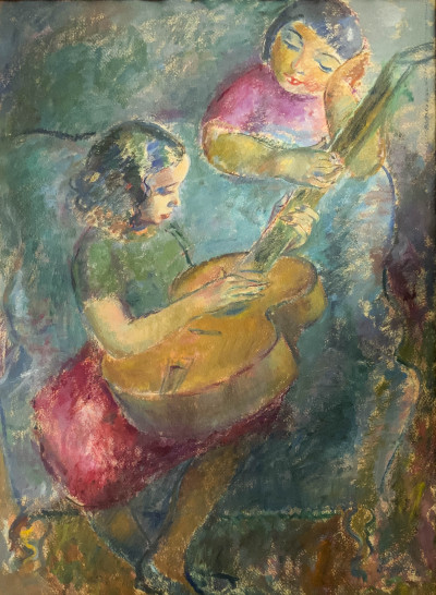 Image for Lot Clara Klinghoffer - Two Children with a Guitar