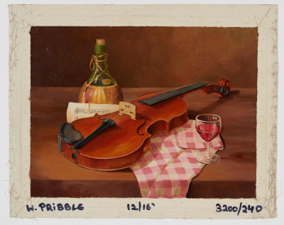 William Pribble - Wine Bottle with Violin