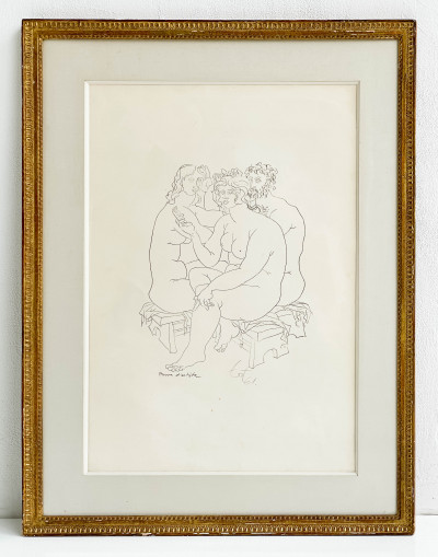 Amerigo Tot - Untitled (Three Figures on a Stool)