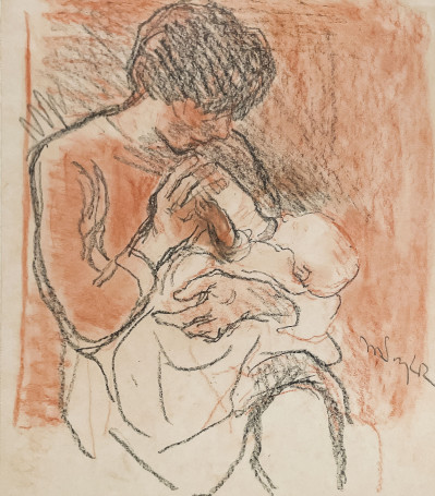 Image for Lot Moses Soyer - Untitled (Figure with Baby)