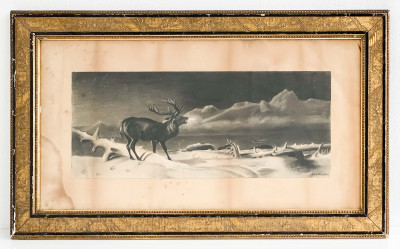 Unknown Artist - Elk in a Winter Landscape