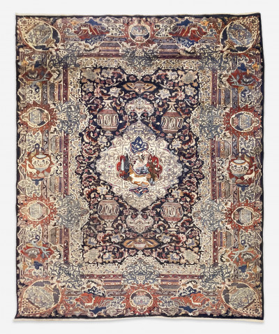 Image for Lot Kashmar Persian Pictorial Carpet