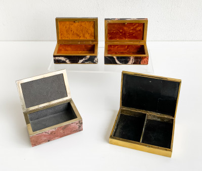 Stone Specimen Casket Boxes, Group of 4