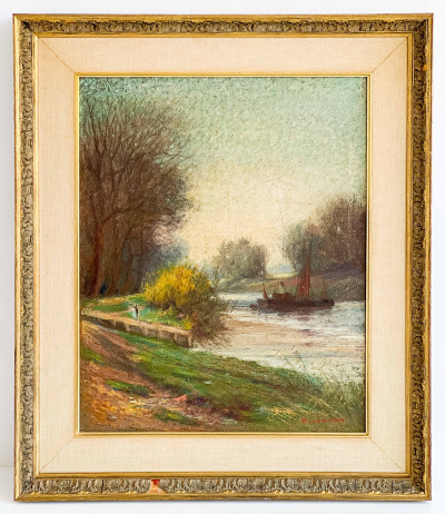 Artist Unknown - Boat on River