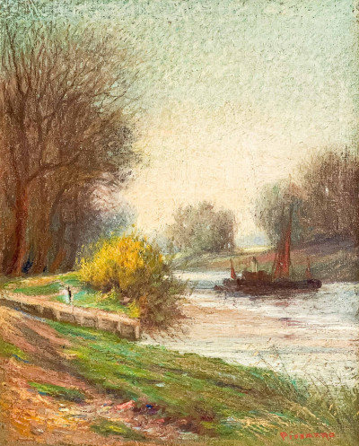 Image for Lot Artist Unknown - Boat on River