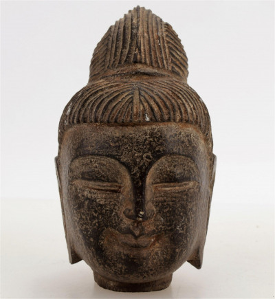 Image for Lot Carved Stone Buddha Head