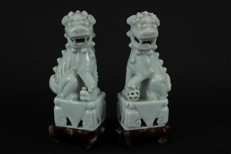 Three Pairs of Vintage Porcelain Guardian Dogs