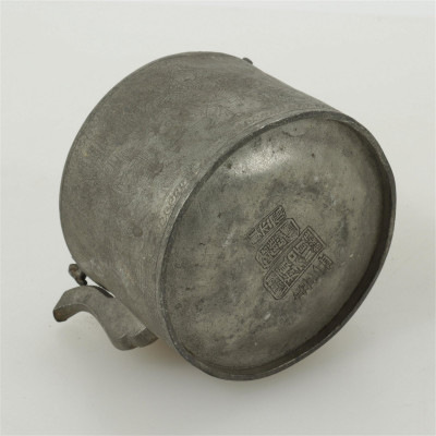 Chinese Pewter Teapot Incised Decoration