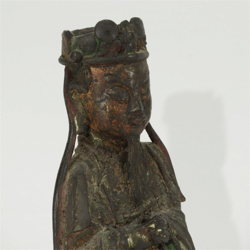 Chinese Bronze Seated Official