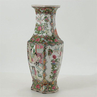 Group Rose Medallion Style Porcelain Vases