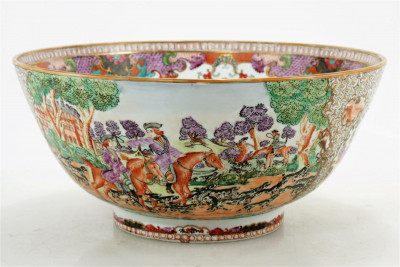 Image for Lot Chinese Mandarin Export Porcelain Center Bowl