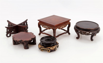 Image for Lot Four Chinese Carved Wood Stands
