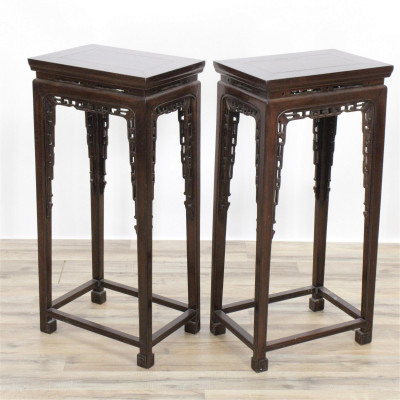 Image for Lot Pair Chinese Tall Stands