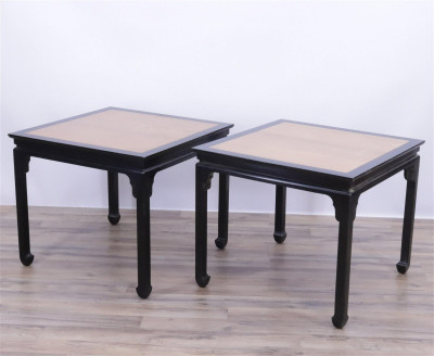 Image for Lot Pair of Chinese Style Black Painted Side Tables