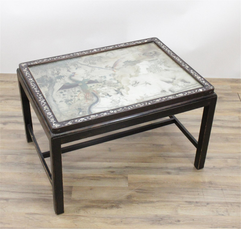 Chinese Carved & Inlaid Table